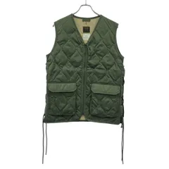 TAION タイオン ミリタリー VネックWジップレースアップ ダウンベスト LN2303 カーキ M