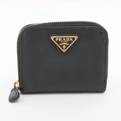 美品 プラダ サフィアーノ レザー トライアングルロゴ 1M0268 コインケース 小銭入れ メンズ レディース MMM CE50-4【中古】