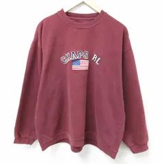 XL/古着 ラルフローレン Ralph Lauren チャップス 長袖 ブランド スウェット メンズ 90s ビッグロゴ 刺繍 大きいサイズ クルーネック エン