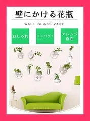 【スタッフおすすめ！】MedianField 【 ガラス 花瓶 3個 フック セット 】壁掛け ミニ 一輪挿し おしゃれ 多肉植物 エアプランツ アンティーク 雑貨 サボテン インテリア クリスタル 壁 ガーデニング (丸 六角 細)