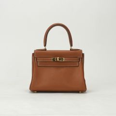 エルメス HERMES ケリー20 ミニケリー バッグ トートバッグ ショルダーバッグ ガリバー ゴールド ブラウン オレンジ ゴールド金具 トップハンドル