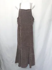 ■ ⊆ Ray Cassin レイカズン コーデュロイ ロング丈 キャミソール ワンピース サイズF ブラウン レディース E  【1506250005509】