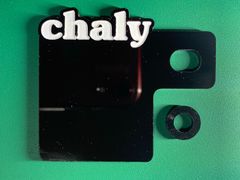 自賠責ステッカープレート　シャリー　Chaly　上文字　黒地白文字