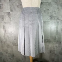 インディヴィ INDIVI ひざ丈 膝丈 プリーツスカート 【38】 グレー ライトグレー フォーマル スーツ オフィスカジュアル