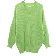 グリーンレーベルリラクシング 長袖 Vネック セーター 黄緑 green label relaxing ユナイテッドアローズ ニット レディース