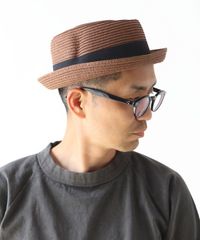 麦わら帽子 ブラウン ポークパイ メンズ レディース 折りたたみ Regnuu リヌー ペーパーブレード ポークパイハット