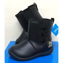 大人気ディズニー★ムーンスター★【ミッキー＆ミニー】のブーツ女の子DN　C1308ブラック20.0センチ