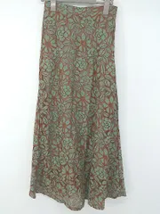 ◇ fifth フィフス 大人女子 総レース バックゴム ロング フレア スカート ブラウン グリーン系 レディース P  【1307040034491】