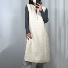 SYSTEM(システム) 新品 アイボリー ノースリーブ ニット ワンピース F 250105