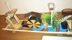 玄関等への置物ししおどし&水車、バッテリーセット