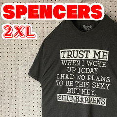 【ビッグサイズ】SPENCERS　スペンサーズ　アメリカ　雑貨店　Tシャツ　2XL　ブラック　US古着　MTTS2309-98