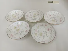 ナルミボーンチャイナ 花柄 小皿 5枚セット