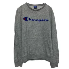 champion プリント スウェット トレーナー チャンピオン S グレー プルオーバー ロゴ 古着卸 アメリカ仕入 a609-5247