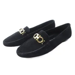 【極美品】サルヴァトーレフェラガモ ドライビングシューズ レザー 黒 ガンチーニ Salvatore Ferragamo (サルヴァトーレフェラガモ) FG