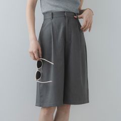 夢展望公式 [新品未使用] タックツイルハーフパンツ [グレー] 他カラー別ページ有 bohmal パンツ ショートパンツ・キュロットパンツ（ショート） 535399-01