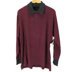 バーバリーズ BURBERRYS 90S MADE IN USA ワンポイントロゴ刺繍 総柄 L/S ポロシャツ メンズ import：M 