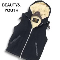 USA製 BEAUTY&YOUTH × FIDELITY ビューティー&ユース フィデリティ 裏ボア メルトン ウール フーディー ベスト Sz.S メンズ