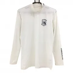 【美品】ジャックバニー ハイネックインナーシャツ 白×ネイビー ネックロゴ メンズ 5(L) ゴルフウェア Jack Bunny