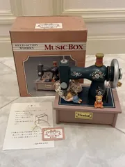 からくり人形 オルゴール ミシン クマ 熊 ヴィンテージ レトロ風 ペルマンオルゴール PELMAN 星に願いを ジャンク品