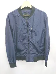◇ ⊆ H&M エイチ アンド エム MA-1 長袖 ブルゾン サイズL ネイビー メンズ E  【1410230014897】