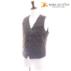 ■ TAION タイオン ダウンベスト ノースリーブ アウター ボタン ロゴ メンズ M ブラウン