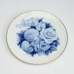 瑞】大倉陶園 花柄金彩 スパゲティ皿2枚