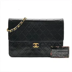 良品 CHANEL シャネル ココマーク プッシュロック マトラッセ ラムスキン チェーン ショルダー バッグ ブラック 鞄 カバン k5252