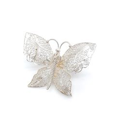 ブローチ SILVER シルバー ドイツ製 ホールマーク ヴィンテージ 蝶 パピヨン バタフライモチーフ