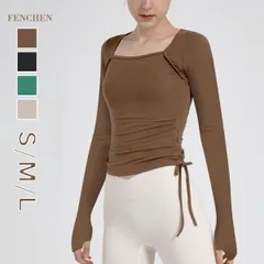 ヨガウェア かわいい 長袖 レディース ヨガトップス タイト カットソー ヨガ ピラティス スウェア ダンス ジムウェア フィットネス