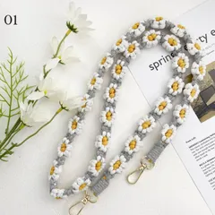 新花編み ショルダーストラップ フラワー スマホショルダー かわいい 肩掛け 斜めがけ ナチュラル風 大人可愛い お花 韓国 iphone 雑貨 小物 アクセサリー ファッション ベーシック カジュアル 女の子 手作り