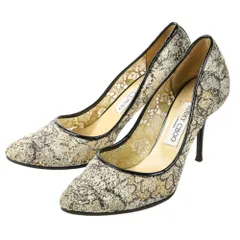 良品 JIMMY CHOO ジミーチュウ アーモンドトゥ レース パンプス 38.5  