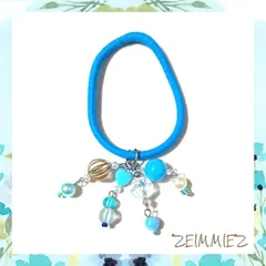 ハンドメイド 【ヘアゴム】ライトブルー No.4