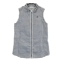 サイズ：L MUNSING WEAR マンシングウェア  フルジップ ベスト チュニック丈 チェック柄 ホワイト系 [240101434811] ゴルフウェア レディース ストスト サイズ：L MUNSING WEAR マンシングウェア フルジップ ベスト