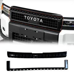 中古】 ランクル250 一体型グリル カバーピアノブラック【角目用】