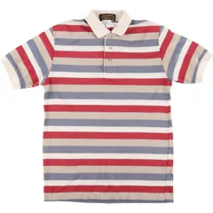 古着 70年代~ エディーバウアー Eddie Bauer 黒タグ マルチボーダー 半袖 ボーダー ポロシャツ USA製 レディースXS相当/eaa554851