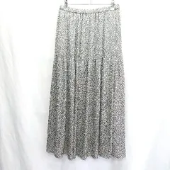 ◇ ⊂ LEPSIM レプシィム 総柄 ウエストゴム ロング丈 フレア スカート サイズF グレー ベージュ レディース E  【1501230023047】