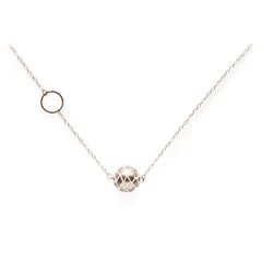 Luna, Crochet Pearl Long Necklace Copper ネックレス パール ピンクゴールド