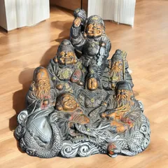 アンティーク古い七福神置物中国オブジェ七柱七柱神小物縁起物