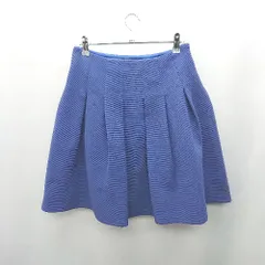 ◇ ⊂ M'S GRACY エムズグレイシー 膝丈 フレア スカート サイズ38 ブルー レディース E  【1502200010159】