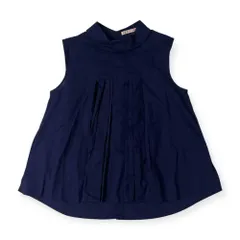 MARNI×UNIQLO マルニ ユニクロ ノースリーブ タック シャツ ブラウス M/ネイビー レディース