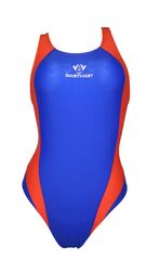 SWIMHXBY 競泳水着 レディース 青オレンジ 281 S-5XL