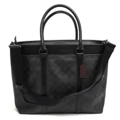 コーチ／COACH バッグ トートバッグ 鞄 ハンドバッグ メンズ 男性 男性用 PVC レザー 革 ブラック 黒  F23211 PERRY BUSINESS TOTE ペリー シグネチャー柄 2WAY ショルダーバッグ