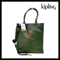 【Kipling】BEAMS/ビームス オリビア 2Way バッグ カーキ ナイロン スクエア ショルダーバッグ トートバッグ キプリング (MM-537)