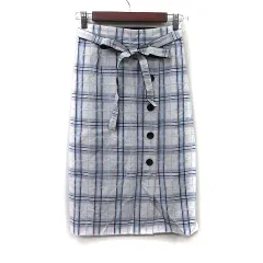 レッセパッセ LAISSE PASSE タイトスカート ミモレ ロング チェック 38 マルチカラー /YIのサムネイル