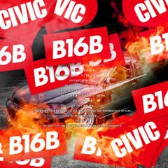 B16B RED - ステッカー