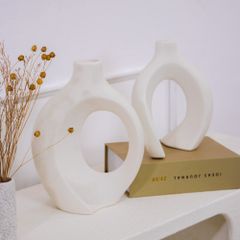 ASHEL 花瓶 フラワーベース 2個セット 韓国 北欧 2個 2つ セット ダブル おしゃれ シンプル インテリア ドライフラワー 陶器 セラミック 白 ホワイト モダン 可愛い かわいい 人気 プレゼント 母の日 新生活 リビング 玄関 寝室