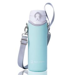 【新品】 BottlePit 水筒カバー 500ml用 ショルダーストラップ付き (ミント) 0