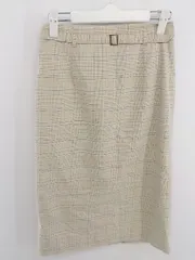 ◇ ◎ NATURAL BEAUTY BASIC チェック 膝下丈 タイト ナロー スカート サイズS ベージュ ブルー オレンジ レディース P  【中古】 【1211150005794】