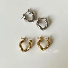 stainless ウェーブフープピアス