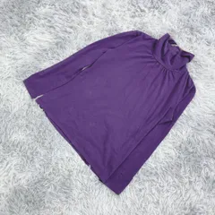 【完売】UNIQLO ユニクロ  カットソー【L】カジュアル  無地  レディース  紫系  パープル  【送料無料】